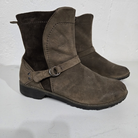 Eddie Bauer Covey Brown Oiled Leather Suede Winter Boots - Picture 1 of 8